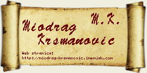 Miodrag Krsmanović vizit kartica